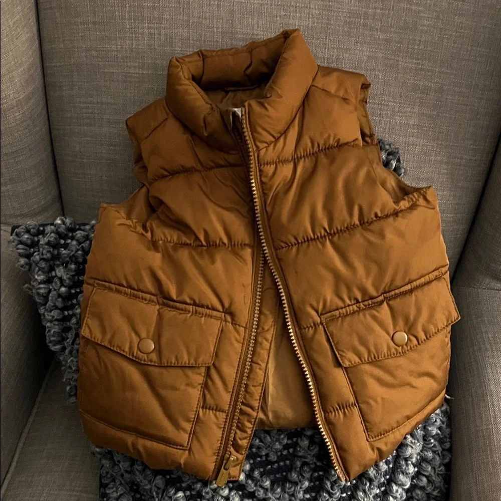 Old Navy Kids Tan Puffer Vest